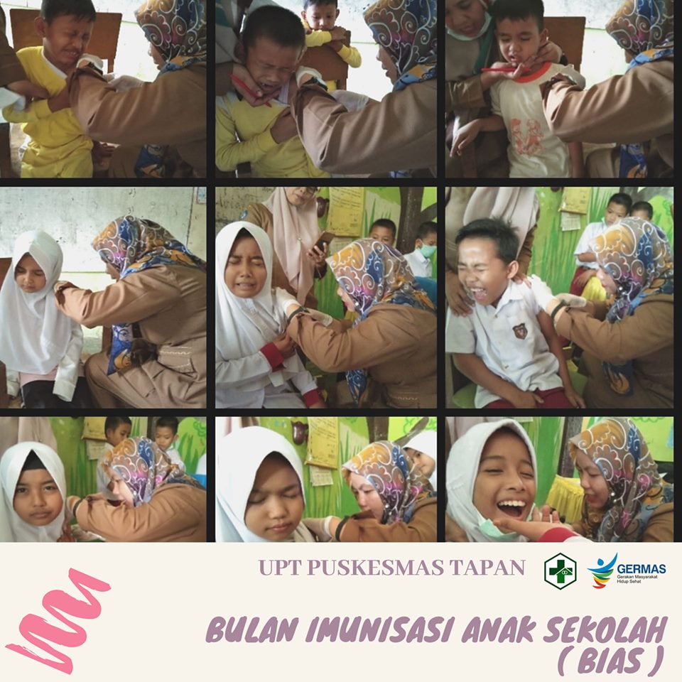 Puskesmas Tapan lakukan Bulan Imunisasi Anak Sekolah (BIAS) di SDN 02 Pasar Bukit Tapan