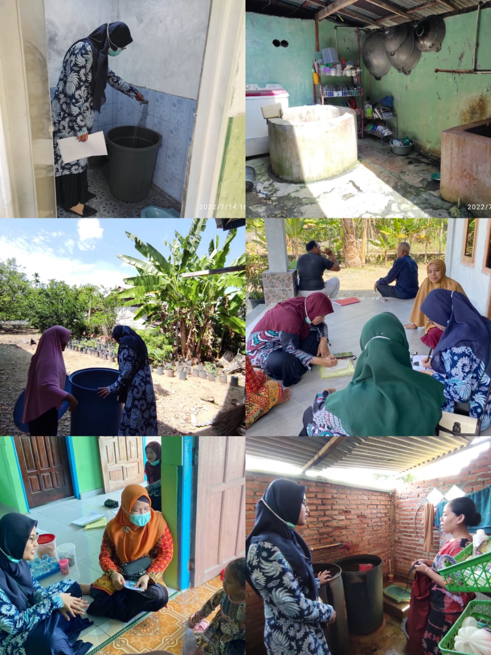 Tenaga kesling dan tim PIS-PK Puskesmas Tanjung Makmur melakukan kunjungan ke rumah masyarakat