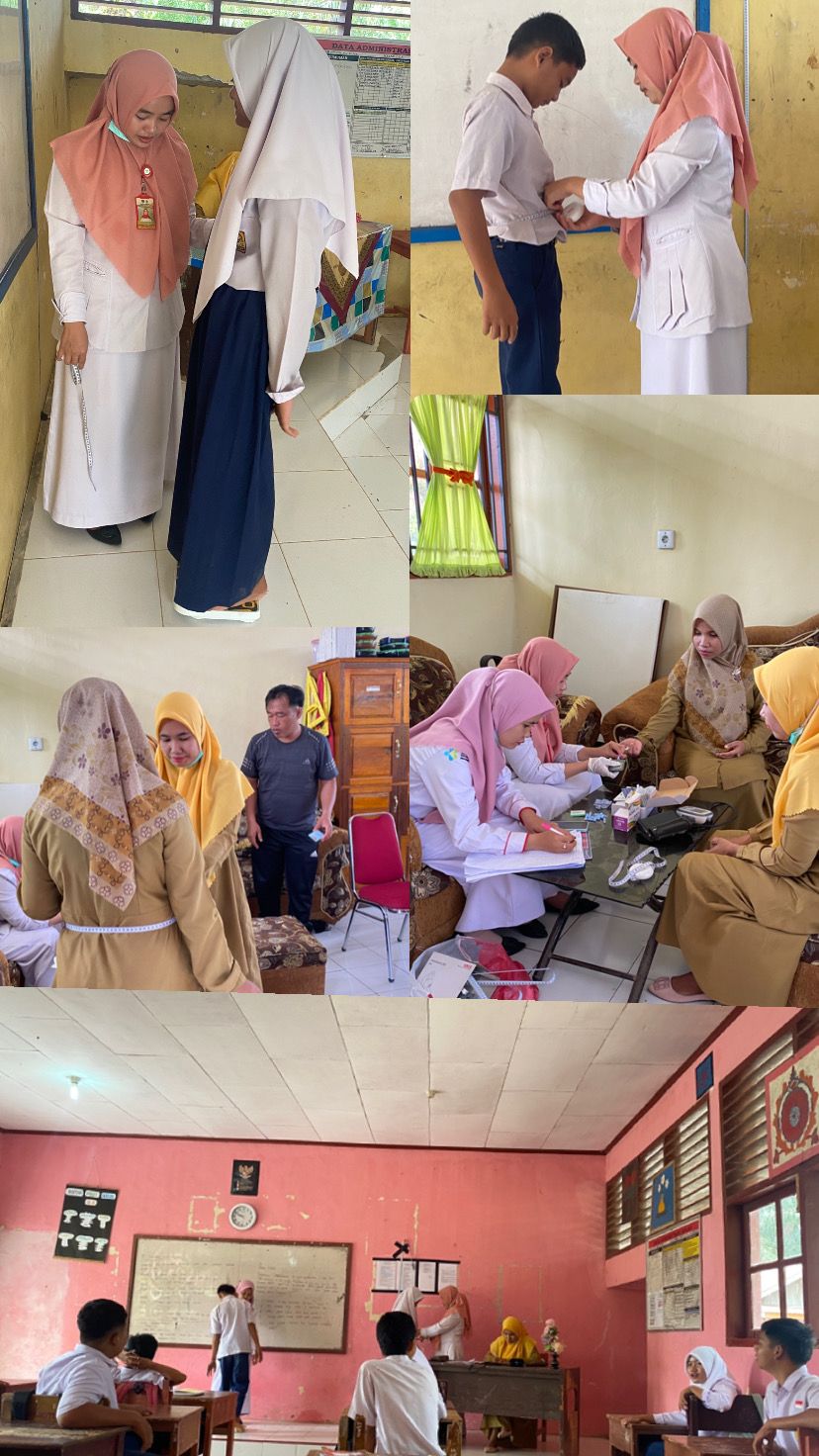 Puskesmas Tanjung Makmur melakukan screening usia produktif ke siswa kls III dan guru SMPN 02 Silaut