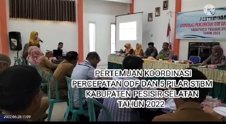 Pertemuan koordinasi percepatan PDF dan 5 Pilar STBM Kabupaten Pesisir Selatan Tahun 2022 Pusk Kamba
